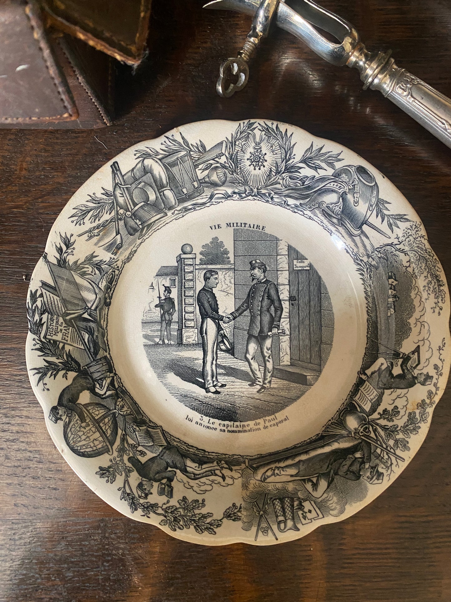 French Antique Porcelain Talking Plates