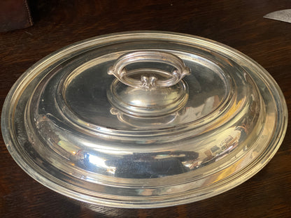 English Silver Plated Lidded Serving Dish